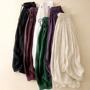 Buddha Stones Summer Solid Color Elastic Waist Drawstring Women's Skirt - image 2