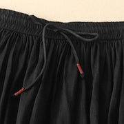 Buddha Stones Summer Solid Color Elastic Waist Drawstring Women's Skirt - image 14