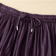 Buddha Stones Summer Solid Color Elastic Waist Drawstring Women's Skirt - image 11