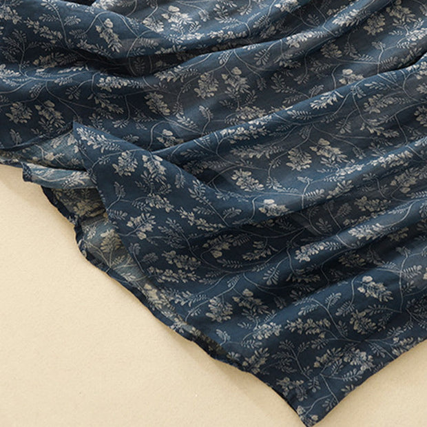 Buddha Stones Floral A-line Elastic Waist Cotton Linen Women's Skirt With Pockets - image 16