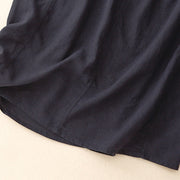 Buddha Stones Drawstring A-line Elastic Waist Cotton Women's Skirt With Button Pockets - image 5