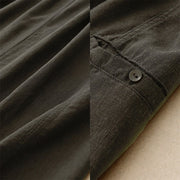 Buddha Stones Drawstring A-line Elastic Waist Cotton Women's Skirt With Button Pockets - image 19