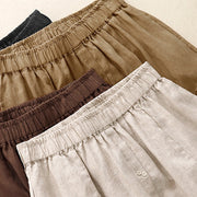 Buddha Stones A-line Buttons Slit Design Elastic Waist Cotton Women's Skirt With Pockets - image 19