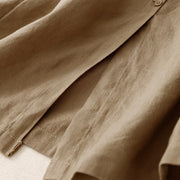 Buddha Stones A-line Buttons Slit Design Elastic Waist Cotton Women's Skirt With Pockets - image 24