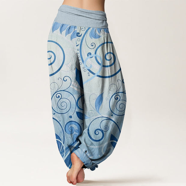 Buddha Stones Casual Vining Floral Pattern Women's Harem Pants - image 6