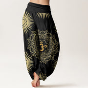Buddha Stones Casual Mandala Om Symbol Sun Pattern Women's Harem Pants - image 2