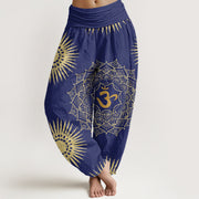 Buddha Stones Casual Mandala Om Symbol Sun Pattern Women's Harem Pants - DarkBlue - US22，UK/AU26，EU54 (6XL) - image 6