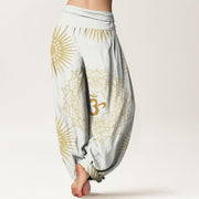 Buddha Stones Casual Mandala Om Symbol Sun Pattern Women's Harem Pants - image 10