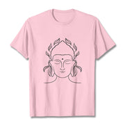 Buddha Stones Casual Buddha Outline Lotus Petal Pattern Tee T-shirt - LightPink - 2XL - image 13