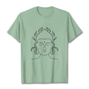 Buddha Stones Casual Buddha Outline Lotus Petal Pattern Tee T-shirt - PaleGreen - 2XL - image 15