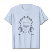 Buddha Stones Casual Buddha Outline Lotus Petal Pattern Tee T-shirt - LightCyan - 2XL - image 19