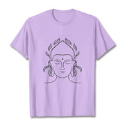 Buddha Stones Casual Buddha Outline Lotus Petal Pattern Tee T-shirt - Plum - 2XL - image 17