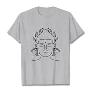 Buddha Stones Casual Buddha Outline Lotus Petal Pattern Tee T-shirt - LightGrey - 2XL - image 20