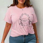 Buddha Stones Casual Buddha Outline Lotus Petal Pattern Tee T-shirt - image 14