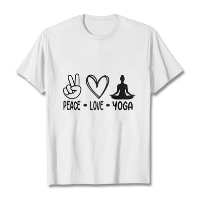Buddha Stones Casual Hand Gesture Heart Yoga Pose Pattern Tee T-shirt - White - 2XL - image 1