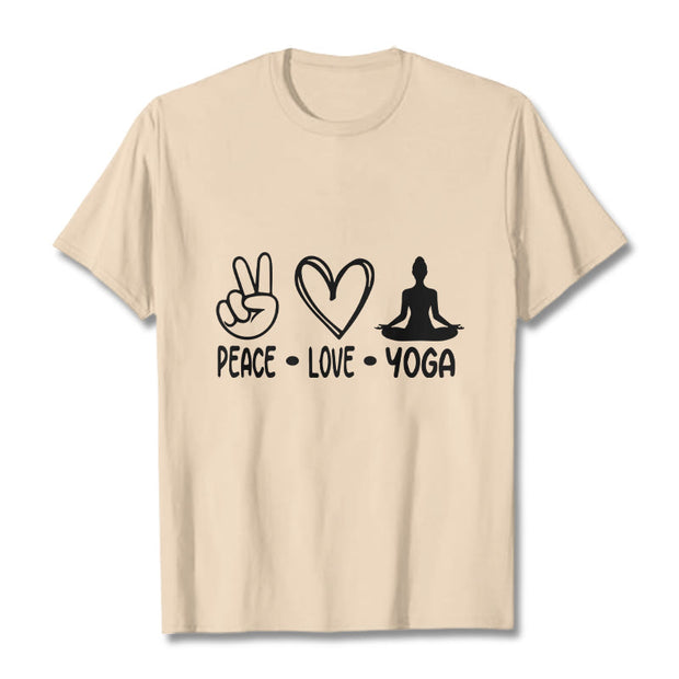Buddha Stones Casual Hand Gesture Heart Yoga Pose Pattern Tee T-shirt - Bisque - 2XL - image 9