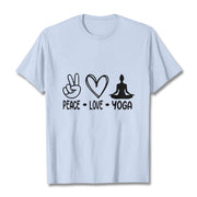 Buddha Stones Casual Hand Gesture Heart Yoga Pose Pattern Tee T-shirt - LightCyan - 2XL - image 19