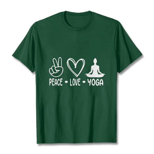 Buddha Stones Casual Hand Gesture Heart Yoga Pose Pattern Tee T-shirt - ForestGreen - 2XL - image 11