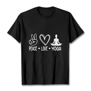 Buddha Stones Casual Hand Gesture Heart Yoga Pose Pattern Tee T-shirt - Black - 2XL - image 5
