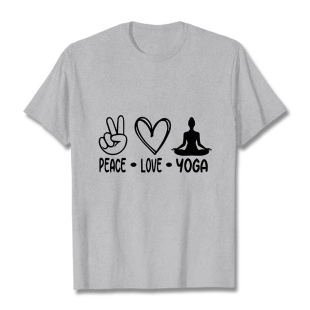 Buddha Stones Casual Hand Gesture Heart Yoga Pose Pattern Tee T-shirt - LightGrey - 2XL - image 20