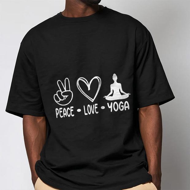 Buddha Stones Casual Hand Gesture Heart Yoga Pose Pattern Tee T-shirt - image 6