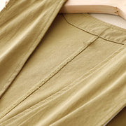 Buddha Stones Solid Color Front Buttons Sleeveless Women's Cotton Waistcoat With Pockets - image 3