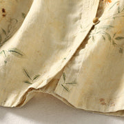 Buddha Stones Commute Chinese Frog-Button Long Lantern Sleeve Women's Cotton Linen Shirt - image 10