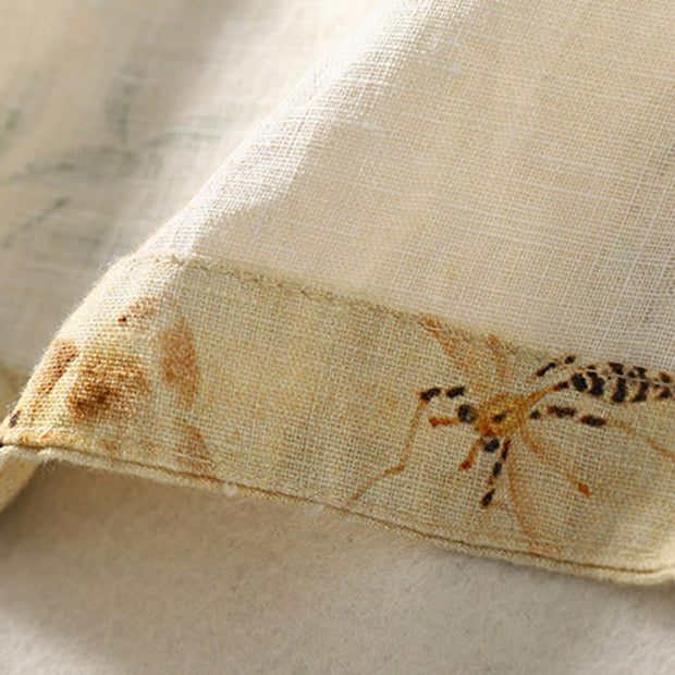 Buddha Stones Commute Chinese Frog-Button Long Lantern Sleeve Women's Cotton Linen Shirt - image 11