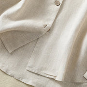 Buddha Stones Casual Spring Plain Buttons Design V-Neck Long Sleeve Women's Cotton Linen Shirt - image 7