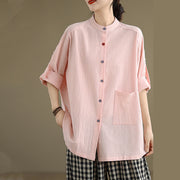 Buddha Stones Commute Casual Pure Color Long Sleeve Women's Cotton Linen Jacket With Pocket - image 22