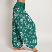 Buddha Stones Casual Classic Paisley Motif Women's Elastic Waist Harem Pants
