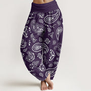Buddha Stones Casual Classic Paisley Motif Women's Elastic Waist Harem Pants