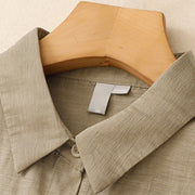 Buddha Stones 2Pcs Shirt Top 7-8 Length Skirt With Pockets Cotton Linen Clothing Women's Set - image 4
