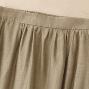Buddha Stones 2Pcs Shirt Top 7-8 Length Skirt With Pockets Cotton Linen Clothing Women's Set - image 9