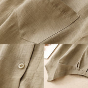 Buddha Stones 2Pcs Shirt Top 7-8 Length Skirt With Pockets Cotton Linen Clothing Women's Set - image 12