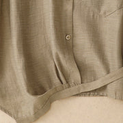 Buddha Stones 2Pcs Shirt Top 7-8 Length Skirt With Pockets Cotton Linen Clothing Women's Set - image 6