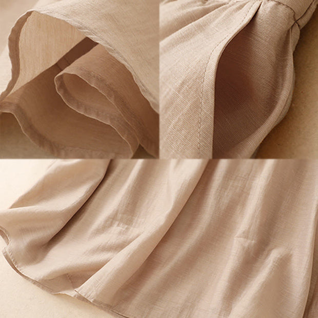 Buddha Stones 2Pcs Shirt Top 7-8 Length Skirt With Pockets Cotton Linen Clothing Women's Set - image 23