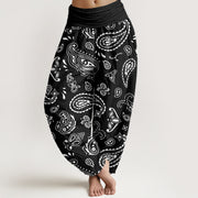 Buddha Stones Casual Classic Paisley Motif Women's Elastic Waist Harem Pants