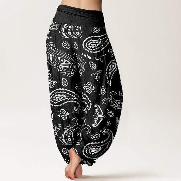 Buddha Stones Casual Classic Paisley Motif Women's Elastic Waist Harem Pants