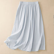 Buddha Stones 2pcs Irregular Button Design Shirt Skirt With Pockets Cotton Clothing Women's Set - image 9