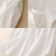 Buddha Stones 2pcs Irregular Button Design Shirt Skirt With Pockets Cotton Clothing Women's Set - image 21