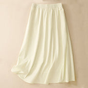 Buddha Stones 2pcs Irregular Button Design Shirt Skirt With Pockets Cotton Clothing Women's Set - image 27