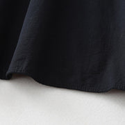 Buddha Stones Casual Ruffled Lace Patchwork Design Puff Sleeve Cotton Midi Dress With Pockets - image 16