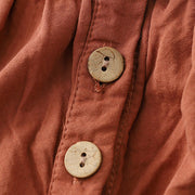 Buddha Stones Casual Ruffled Lace Patchwork Design Puff Sleeve Cotton Midi Dress With Pockets - image 7