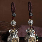 Buddha Stones Fu Character Money Bag Making Money Every Day Fortune Key Chain