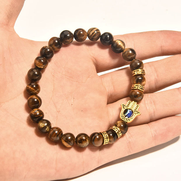 Buddha Stones Tiger Eye Beads Evil Eye Courage Bracelet - image 2