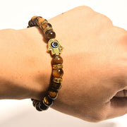 Buddha Stones Tiger Eye Beads Evil Eye Courage Bracelet - image 3