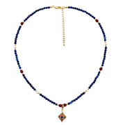 Buddha Stones Lazurite Pearl Positive Necklace Pendant - image 8