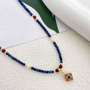Buddha Stones Lazurite Pearl Positive Necklace Pendant - image 2
