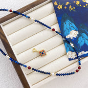 Buddha Stones Lazurite Pearl Positive Necklace Pendant - image 3